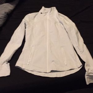 White full zipper Lulu lemon athletic jacket